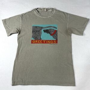 Stephen Huneck Dogs GREETINGS Vintage T-Shirt Thrashed Stained 90’s Y2K Grunge